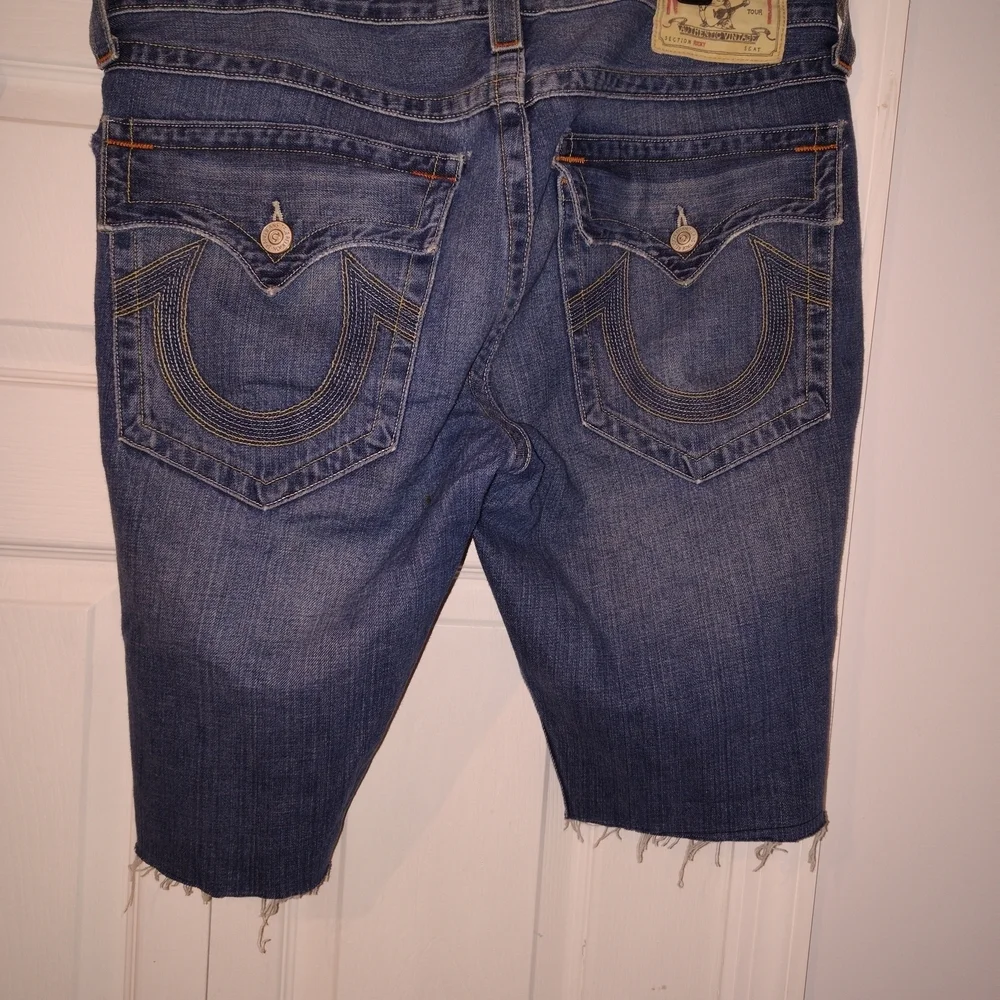 True Religion Distressed Blue Jean Shorts Vintage